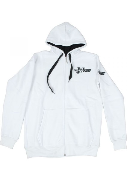 The Joker Hoodie Fermuarlı Sweatshirt Beyaz