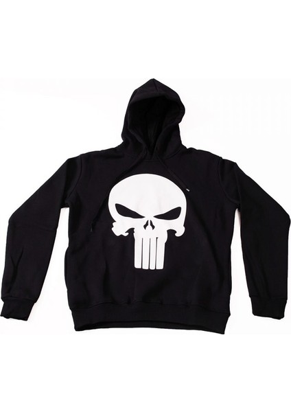 The Punisher Kapüşonlu Sweatshirt Hoodie Siyah