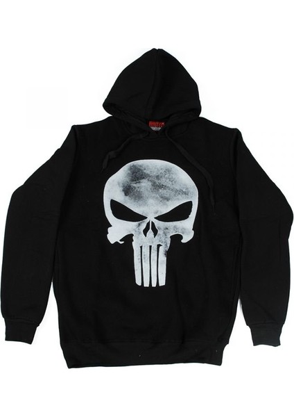 The Punisher Vintage Hoodie Kapüşonlu Sweatshirt Siyah