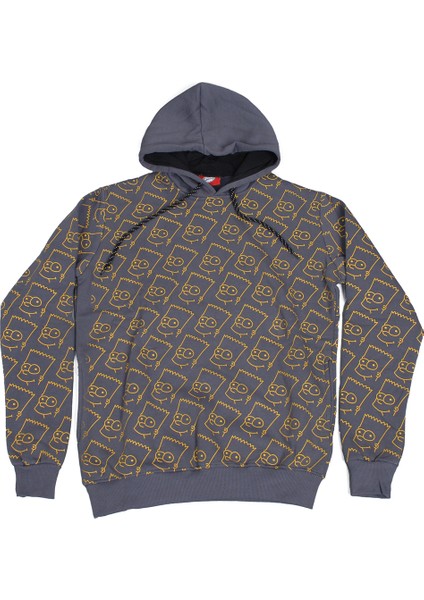 The Simpsons Bart All Over Kapüşonlulu Sweatshirt