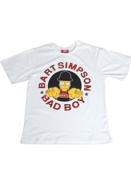 The Simpsons Bart Bad Boy Tişört Beyaz