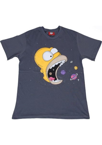 The Simpsons Homer Cosmos Tişört Gri