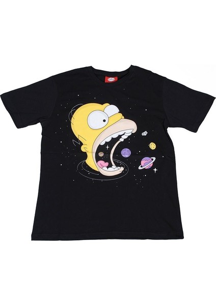 The Simpsons Homer Cosmos Tişört Siyah