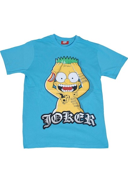 The Simpsons Joker Bart Tişört Mavi