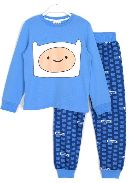 Adventure Time Baskılı Pijama Takımı 5 - 6 Yaş Aralığı Mavi