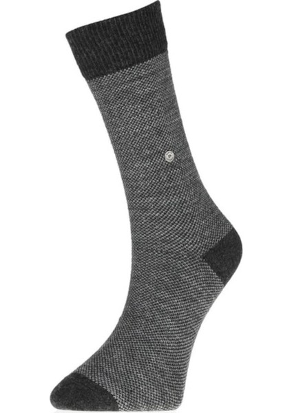 3'lü Yün Çorap / Gri Nokta Desen / (40-44)