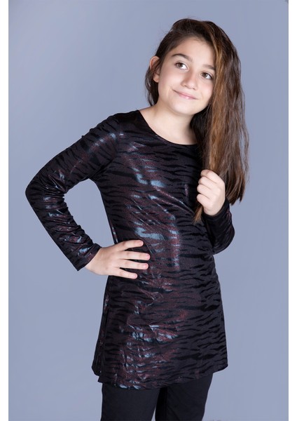 Kız Çocuk Simli Tişört