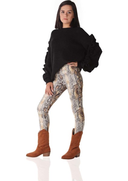 Yılan Desen Tayt modelleri