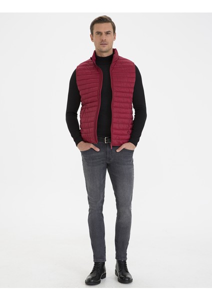 Erkek Bordo Yelek 50230453-VR014
