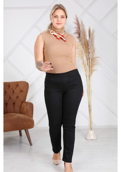 Beli Lastikli Büyük Beden Siyah Pantolon fırsatları