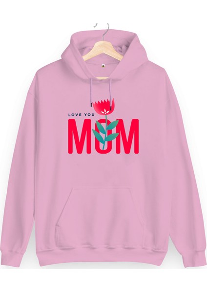 Love You Mom Baskılı Kadın Sweatshirt