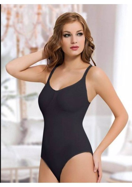 Formangel Kadın Siyah Çıtçıtlı Slip Body Korse