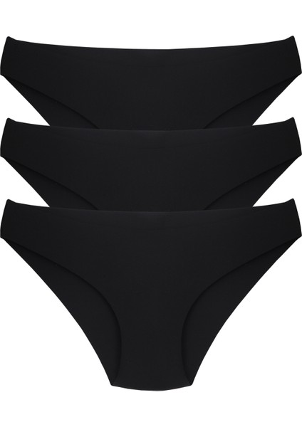 Kadın 3'lü Paket Panty Lazer Kesim Slip Külot
