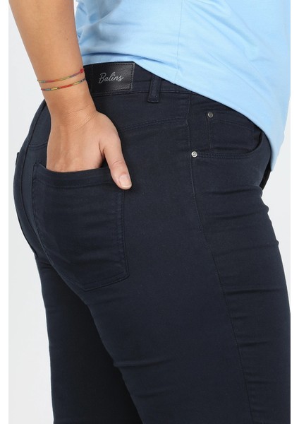 Büyük Beden Gabardin Kadın Pantolon Lacivert fırsatları