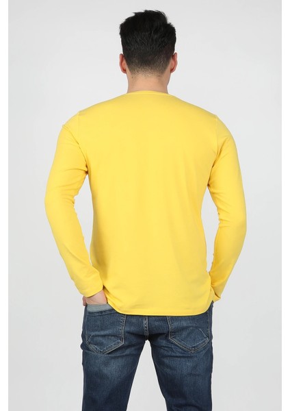 Erkek Süprem Uzun Kollu T-Shirt Sarı
