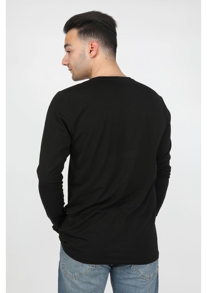Süprem Uzun Kol T-Shirt Siyah