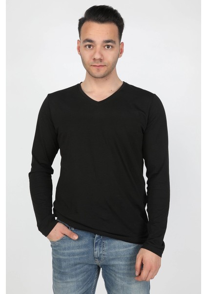 Süprem Uzun Kol T-Shirt Siyah