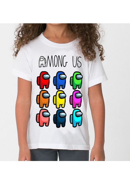 Among Us Çocuk Tişört Beyaz Unisex