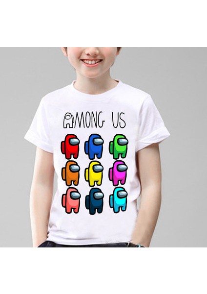 Among Us Çocuk Tişört Beyaz Unisex
