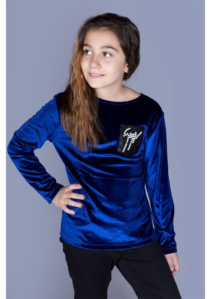 Kız Çocuk Göğsü İncili T-Shirt