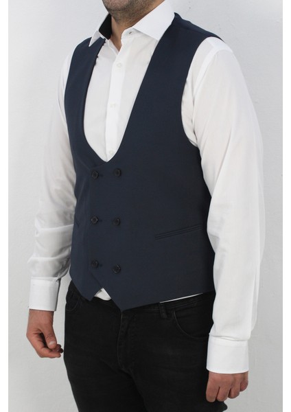 Antrasit Erkek Slim Fit Yelek Ve Bordo Papyon