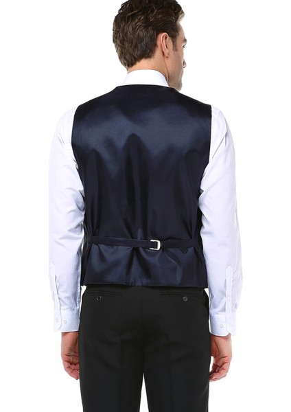 Antrasit Erkek Slim Fit Yelek Ve Bordo Papyon