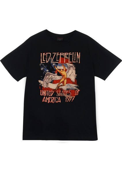 fame Led Zeppelin Baskılı T-Shirt
