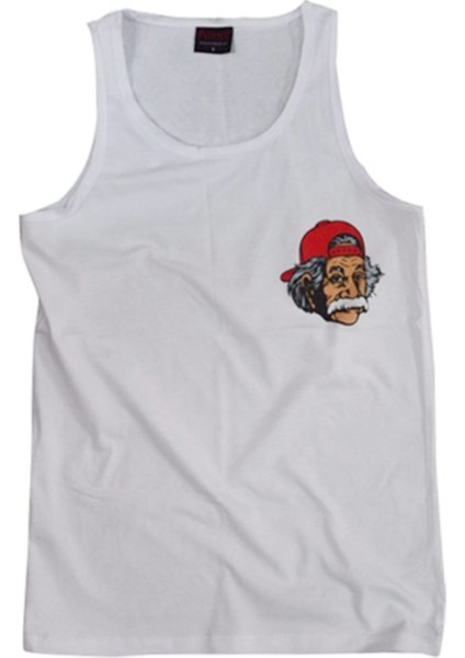 fame Albert Einstein Baskılı Sıfır Kol T-Shirt