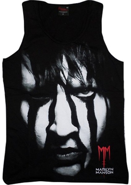 fame Marilyn Manson Baskılı Sıfır Kol T-Shirt