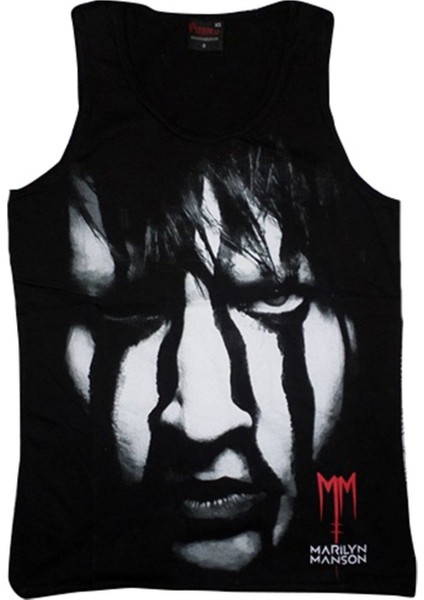 fame Marilyn Manson Baskılı Sıfır Kol T-Shirt
