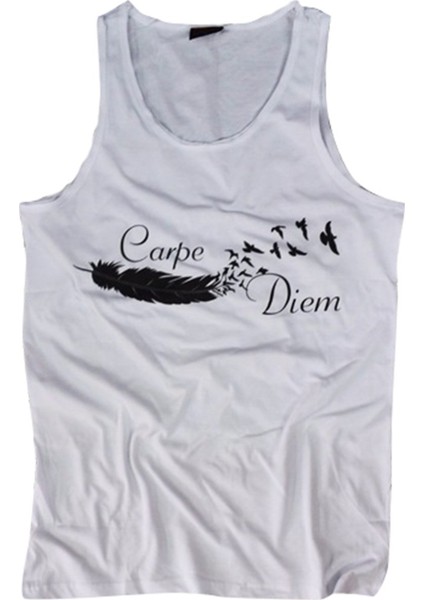 fame Carpe Diem Baskılı Sıfır Kol T-Shirt