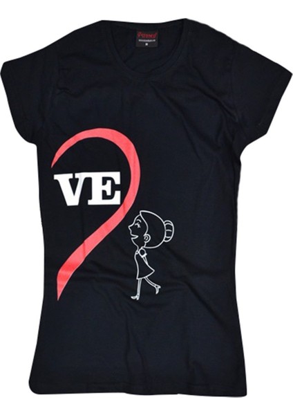 fame Yarım Kalp Ve Baskılı Body