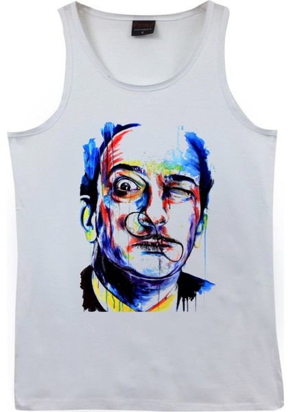 fame Salvador Dali Baskılı Sıfır Kol T-Shirt