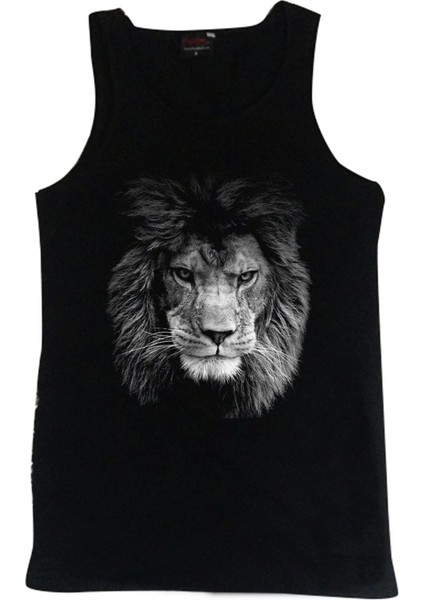 fame Aslan Baskılı Sıfır Kol T-Shirt