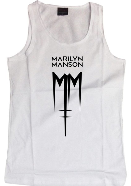 fame Marilyn Manson Baskılı Sıfır Kol T-Shirt