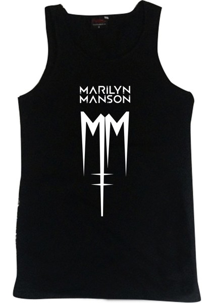 fame Marilyn Manson Baskılı Sıfır Kol T-Shirt