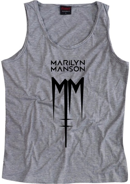 fame Marilyn Manson Baskılı Sıfır Kol T-Shirt