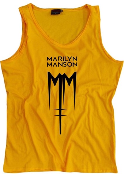 fame Marilyn Manson Baskılı Sıfır Kol T-Shirt
