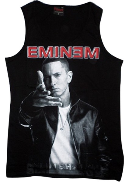 fame Eminem Baskılı Sıfır Kol T-Shirt