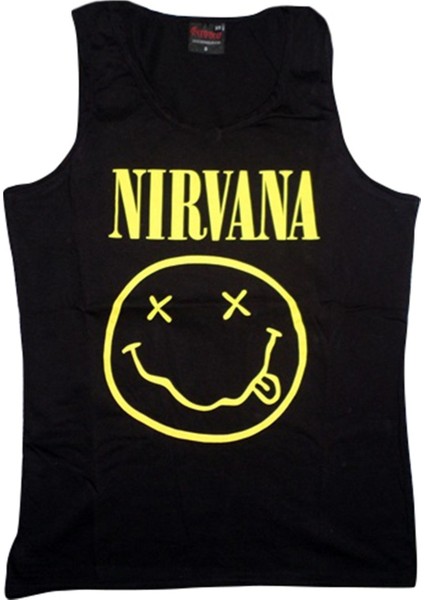 fame Nirvana Baskılı Sıfır Kol T-Shirt