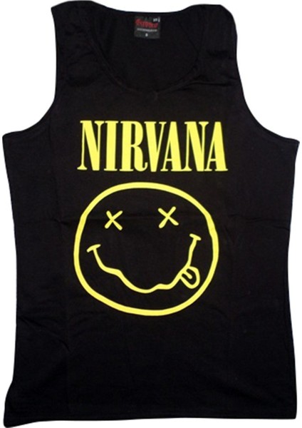 fame Nirvana Baskılı Sıfır Kol T-Shirt