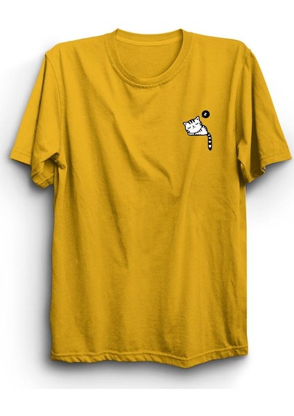 fame Cepte Uyuyan Kedi Cat Baskılı Tshirt