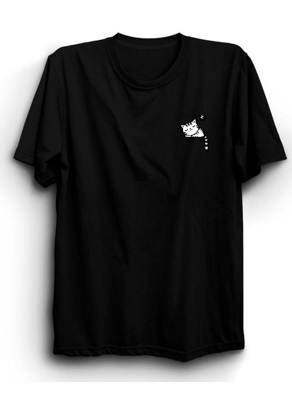 fame Cepte Uyuyan Kedi Cat Baskılı Tshirt