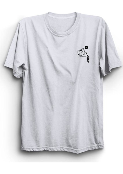 fame Cepte Uyuyan Kedi Cat Baskılı Tshirt