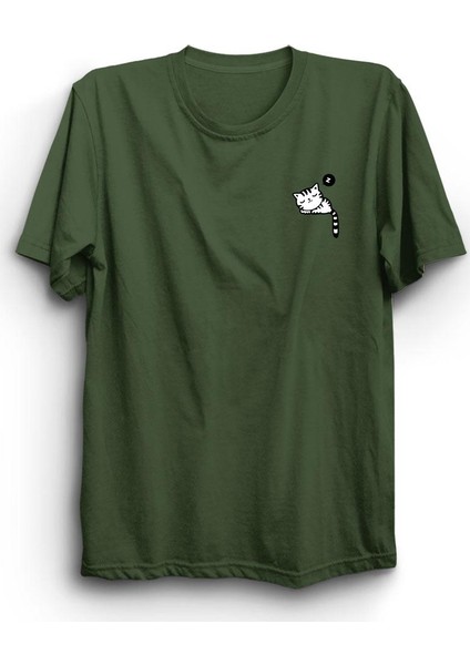 fame Cepte Uyuyan Kedi Cat Baskılı Tshirt