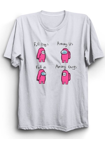 fame Fall Guys Among Us Oyun Baskılı Tshirt