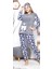 | Kadın Welsoft Polar Pijama Takımı Uzun Kol Uyku Bantlı 2