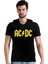 Acdc Siyah Kapüşonlu Kısa Kollu Erkek Tişört 1