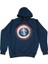 Captain America Logo Kapüşonlulu Sweatshirt Lacivert 1