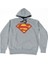 Superman Classic Logo Kapüşonlu Sweatshirt Hoodie Gri 1